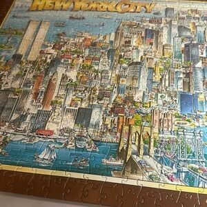 Vintage 1988 80’s New York City Jigsaw Puzzle - twin towers buffalo games 504